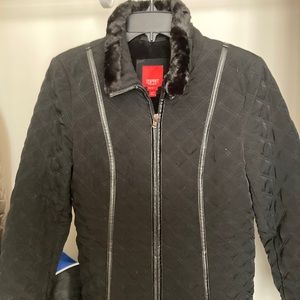 Black, Swede & Fax Fur (Collar), Wintet Coat.